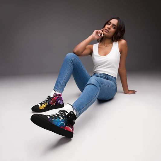 Women’s High Top Floral Sparkle Shoes
