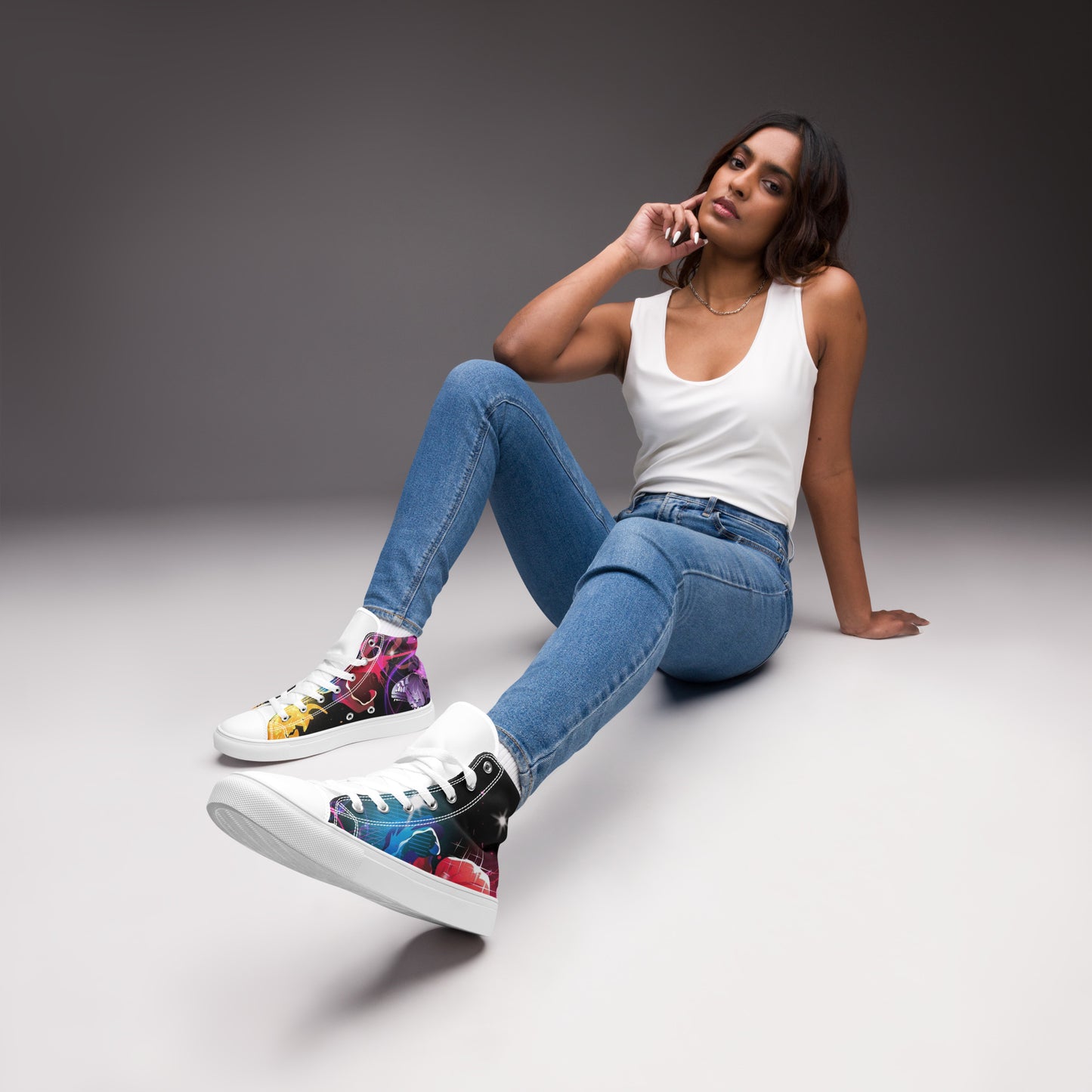 Women’s High Top Floral Sparkle Shoes